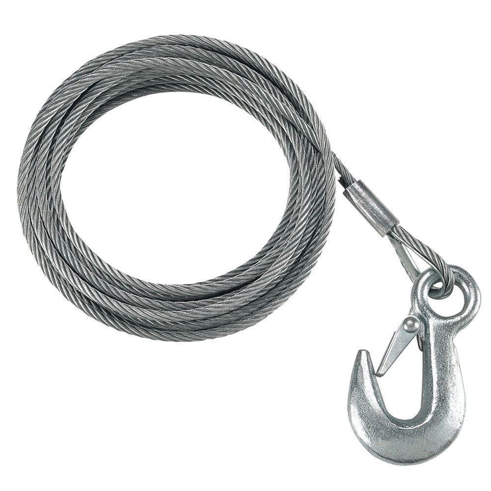 Fulton 732 x 50 Galvanized Winch Cable and Hook  5600 lbs Breaking Strength WC750 0100